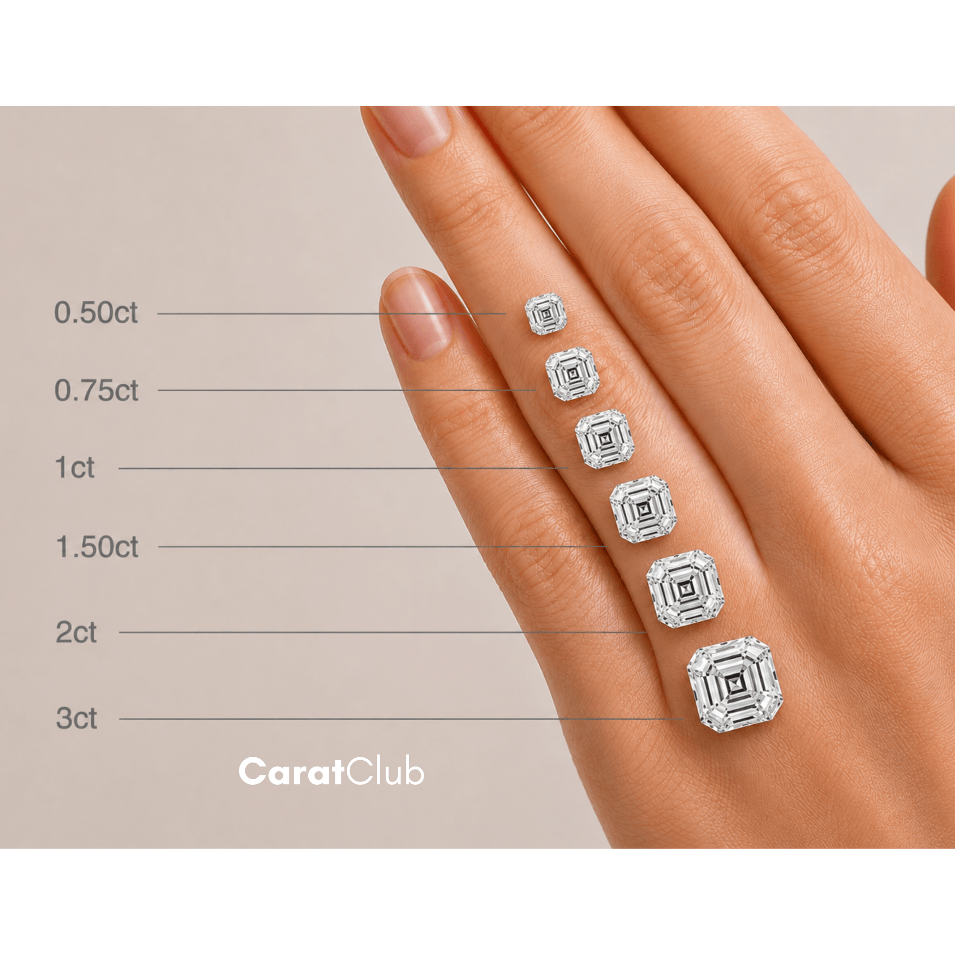 0.40ct Asscher Lab Grown Diamond - The Carat Club