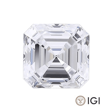 D colour asscher cut lab grown diamond loose IGI certified