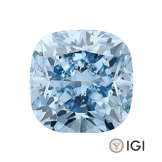 4.00ct Blue Cushion Lab Grown Diamond - The Carat Club