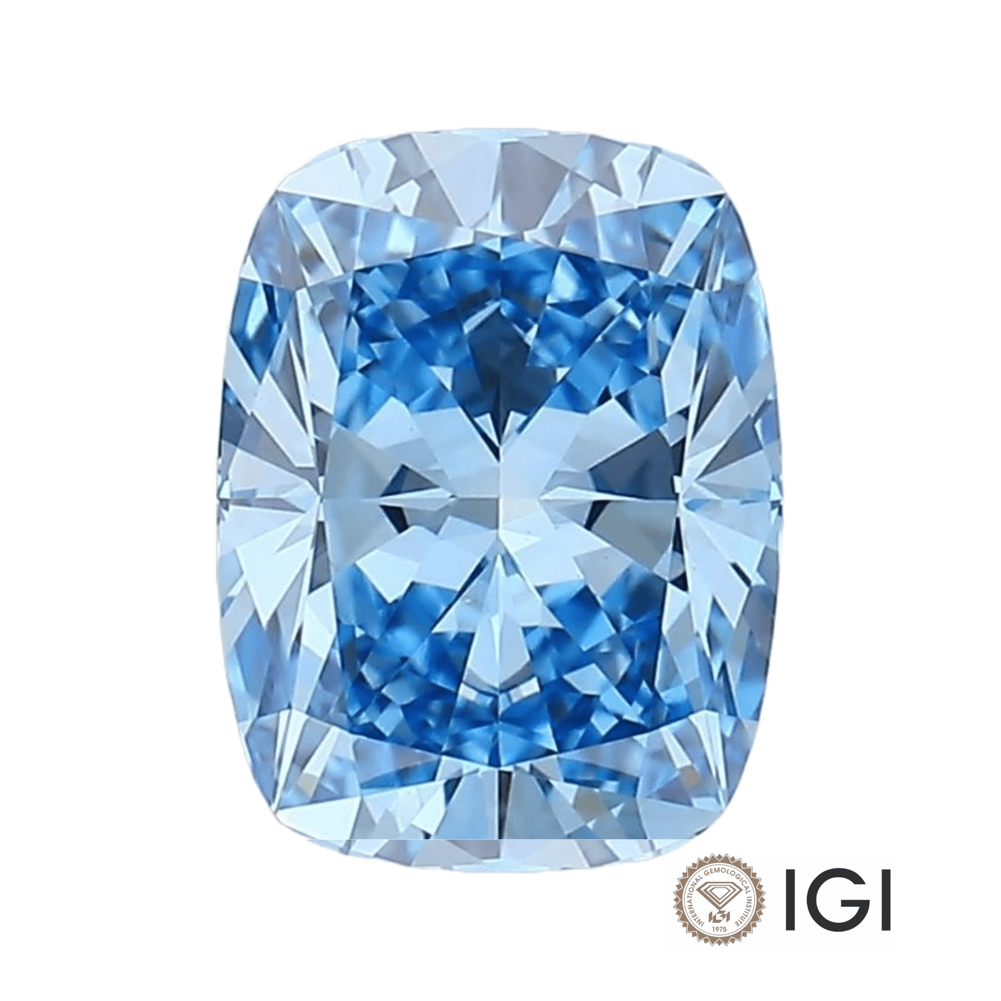 4.00ct Blue Elongated Cushion Lab Grown Diamond - The Carat Club