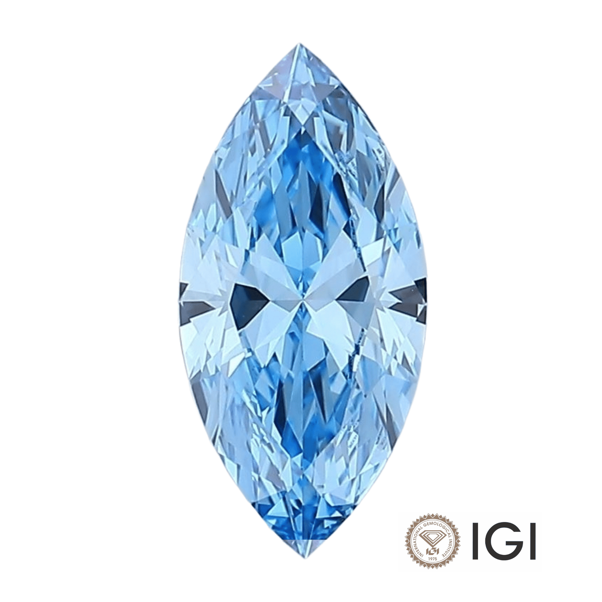 4.00ct Blue Marquise Lab Grown Diamond - The Carat Club