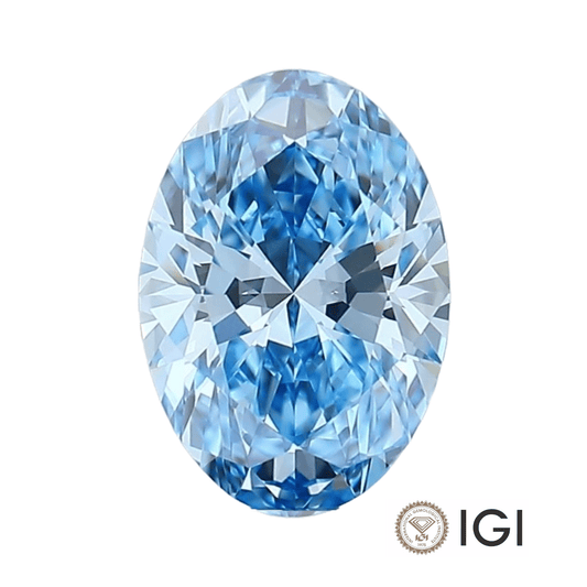 4.00ct Blue Oval Lab Grown Diamond - The Carat Club