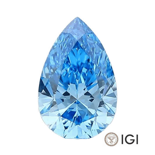 4.00ct Blue Pear Lab Grown Diamond - The Carat Club