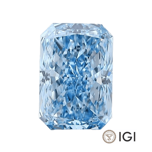 4.00ct Blue Radiant Lab Grown Diamond - The Carat Club