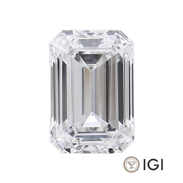 D colour emerald cut lab grown diamond loose IGI certified