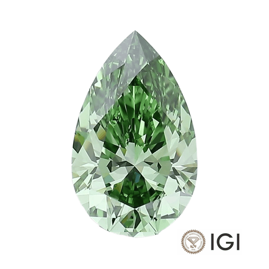 4.00ct Green Pear Lab Grown Diamond - The Carat Club