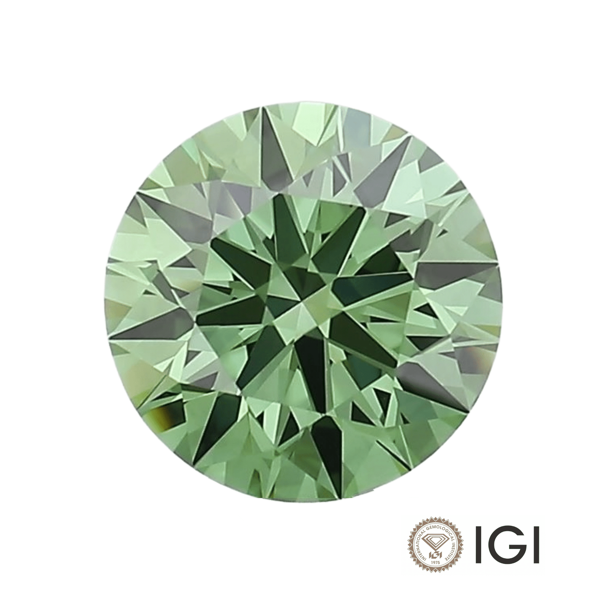 4.00ct Green Round Brilliant Lab Grown Diamond - The Carat Club