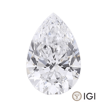 D colour pear cut lab grown diamond loose IGI certified