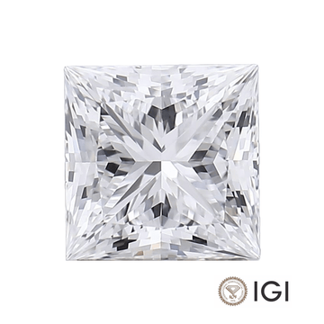 D colour princess cut lab grown diamond loose IGI certified