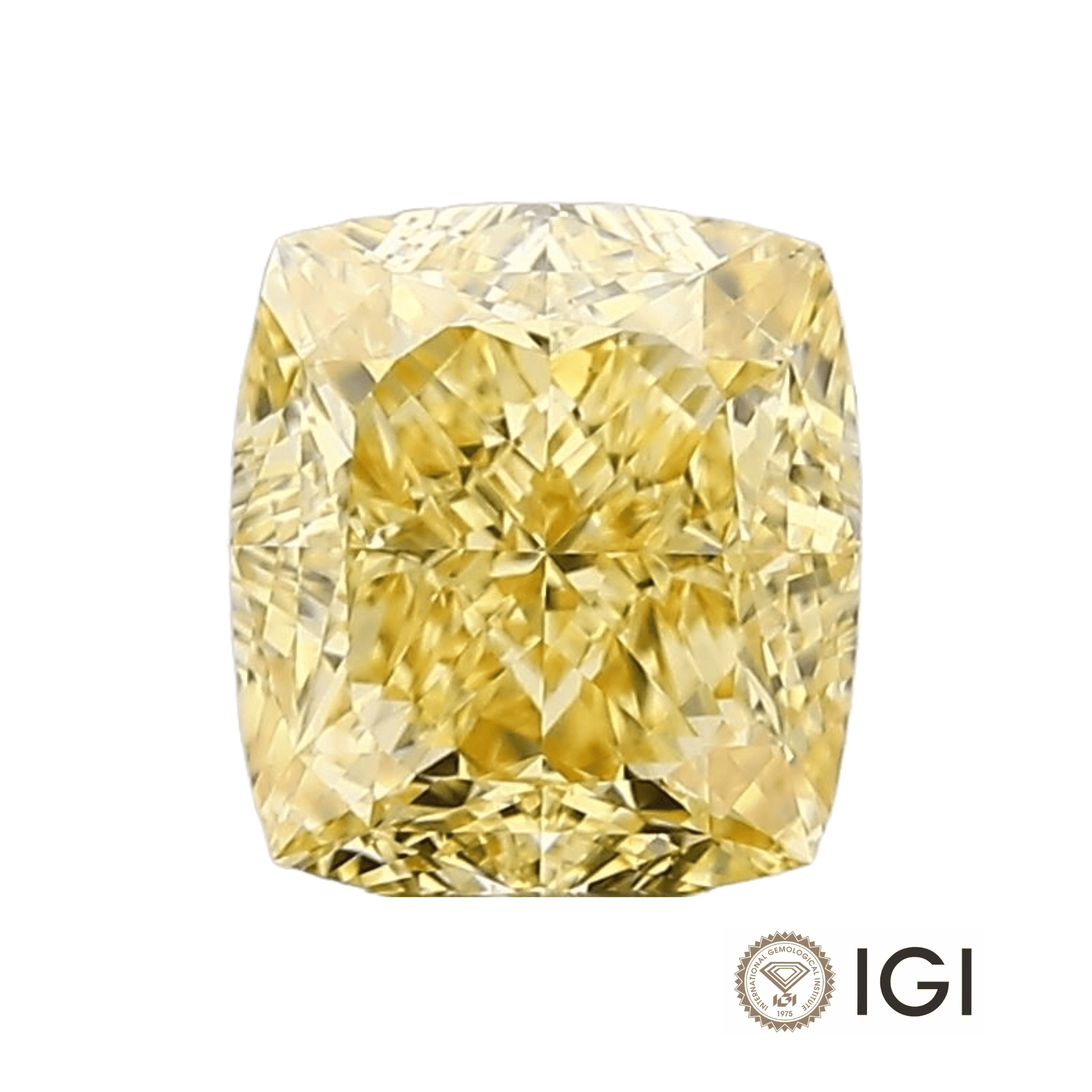 4.00ct Yellow Elongated Cushion Lab Grown Diamond - The Carat Club