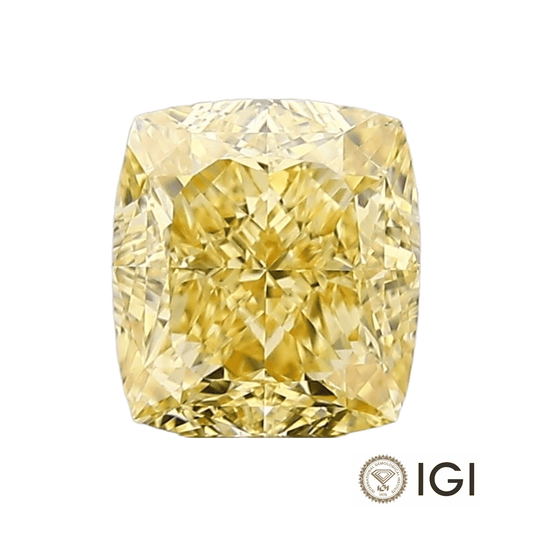 4.00ct Yellow Elongated Cushion Lab Grown Diamond - The Carat Club