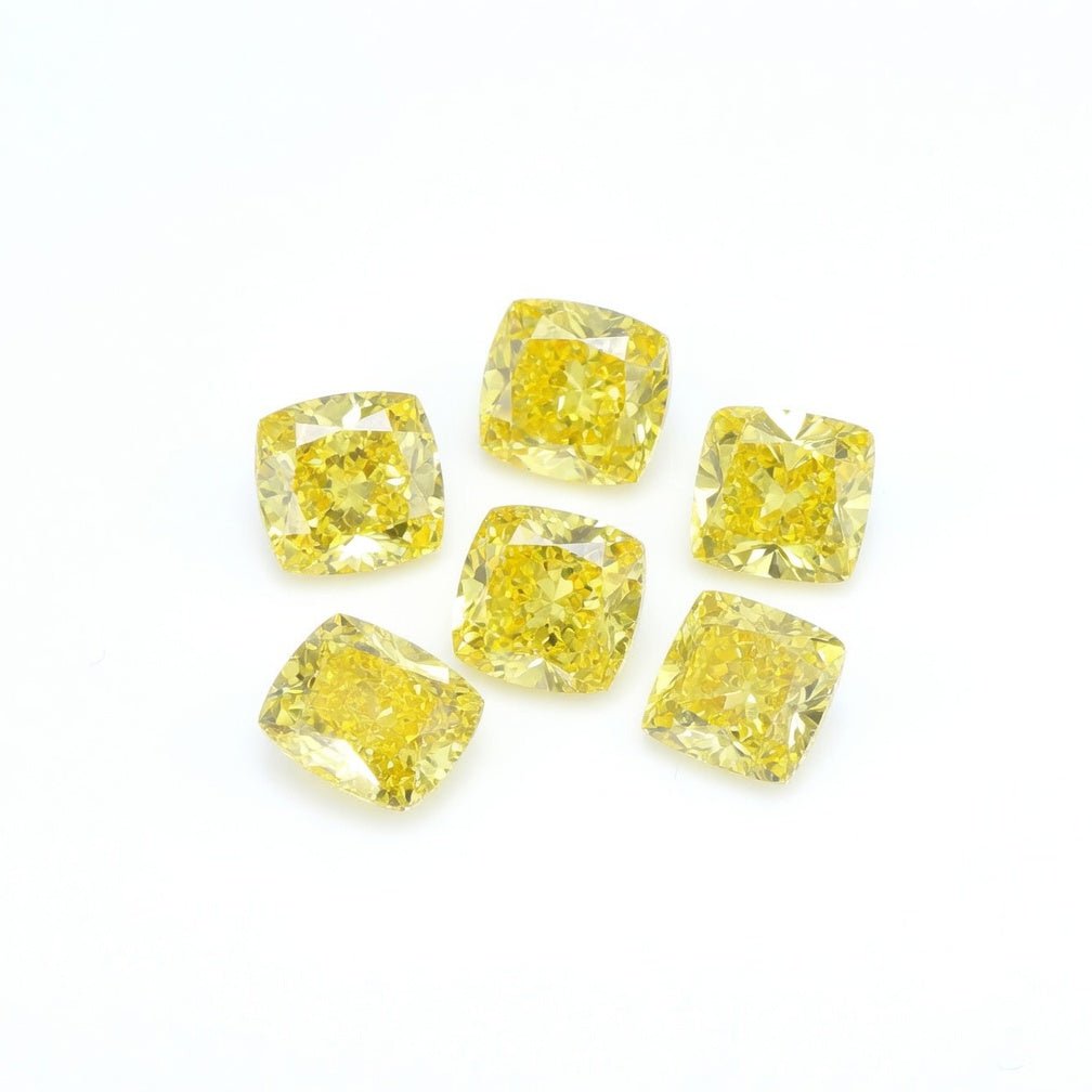 4.3mm Yellow Cushion Lab Grown Diamond - The Carat Club