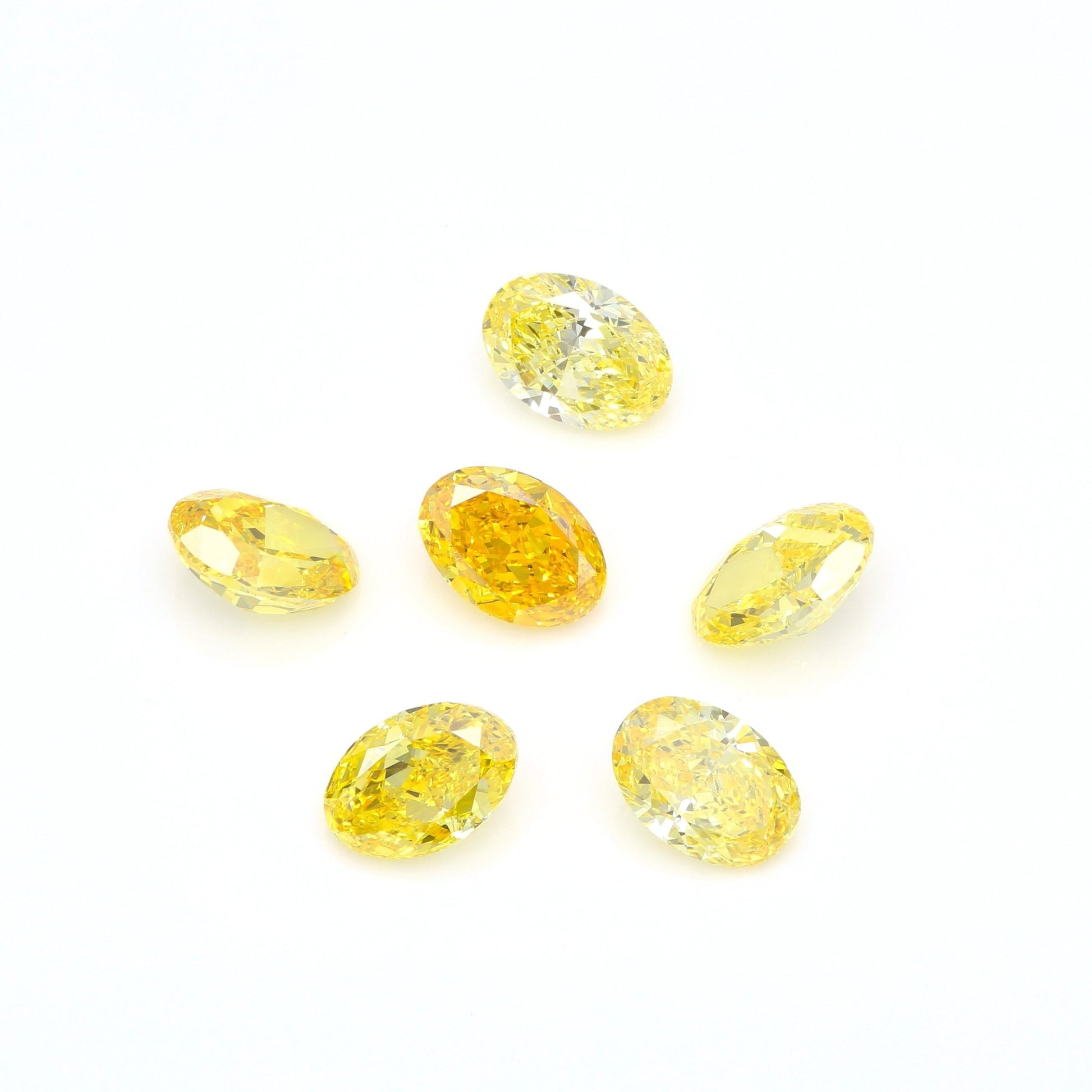 7.5mm x 5.3mm Yellow Oval Lab Grown Diamond - The Carat Club