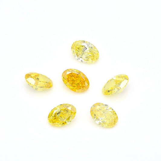 7.5mm x 5.3mm Yellow Oval Lab Grown Diamond - The Carat Club