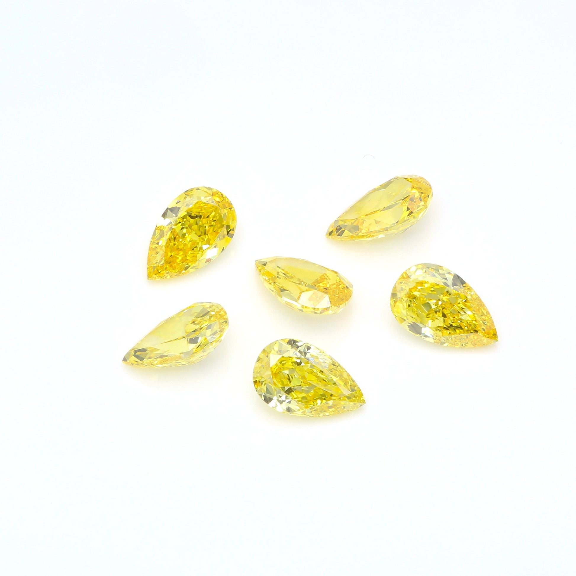 8mm x 5.1mm Yellow Pear Lab Grown Diamond - The Carat Club