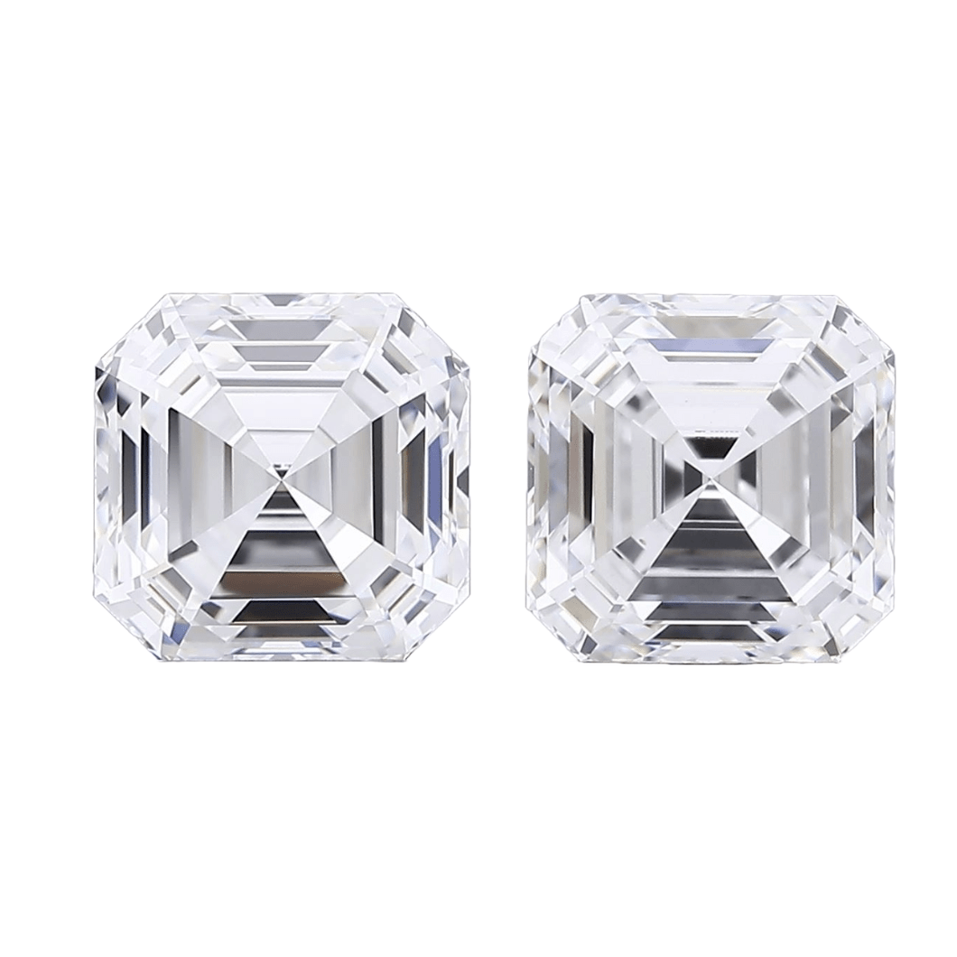 Asscher 2.00tcw Lab Grown Matched Pair - The Carat Club