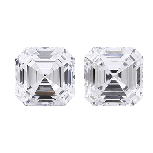 Asscher 2.00tcw Lab Grown Matched Pair - The Carat Club
