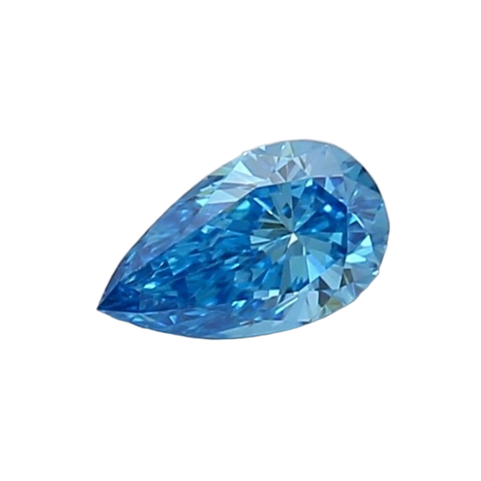Blue lab grown diamond pear melee