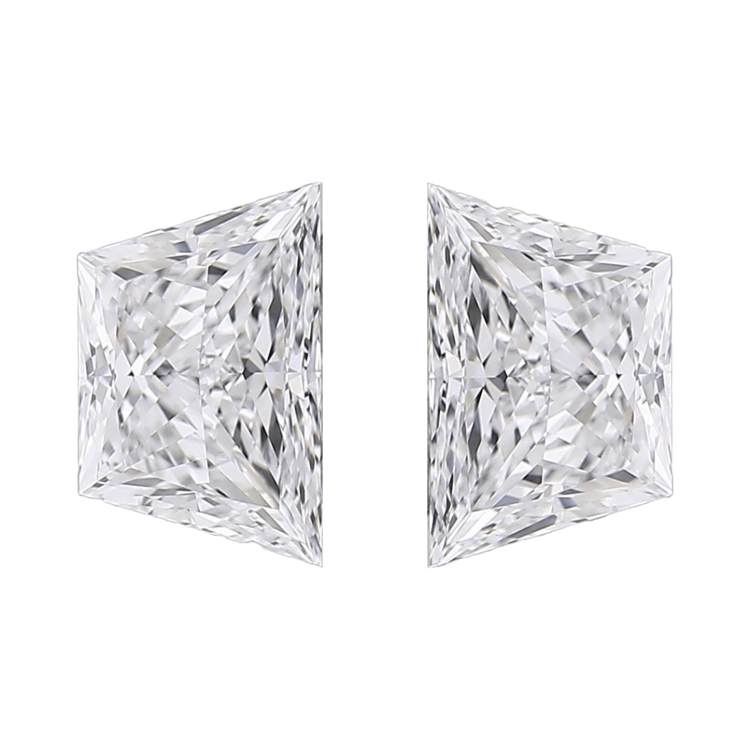 Brilliant Cut Trapezoid 2.00tcw Lab Grown Matched Pair - The Carat Club