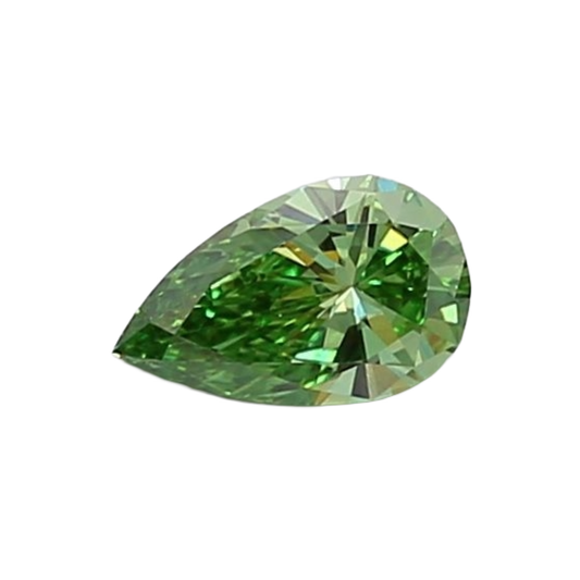 Green lab grown diamond pear melee