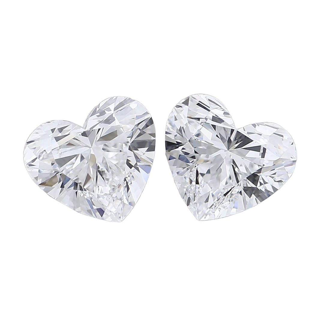 Ethically sourced heart cut diamond matched pairs for custom jewellery making - The Carat Club