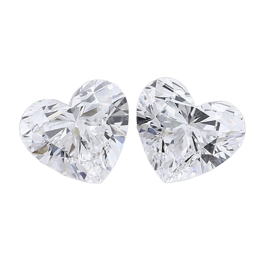 Ethically sourced heart cut diamond matched pairs for custom jewellery making - The Carat Club