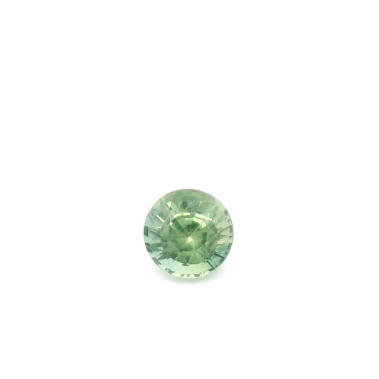 Loose round brilliant green sapphire gemstone