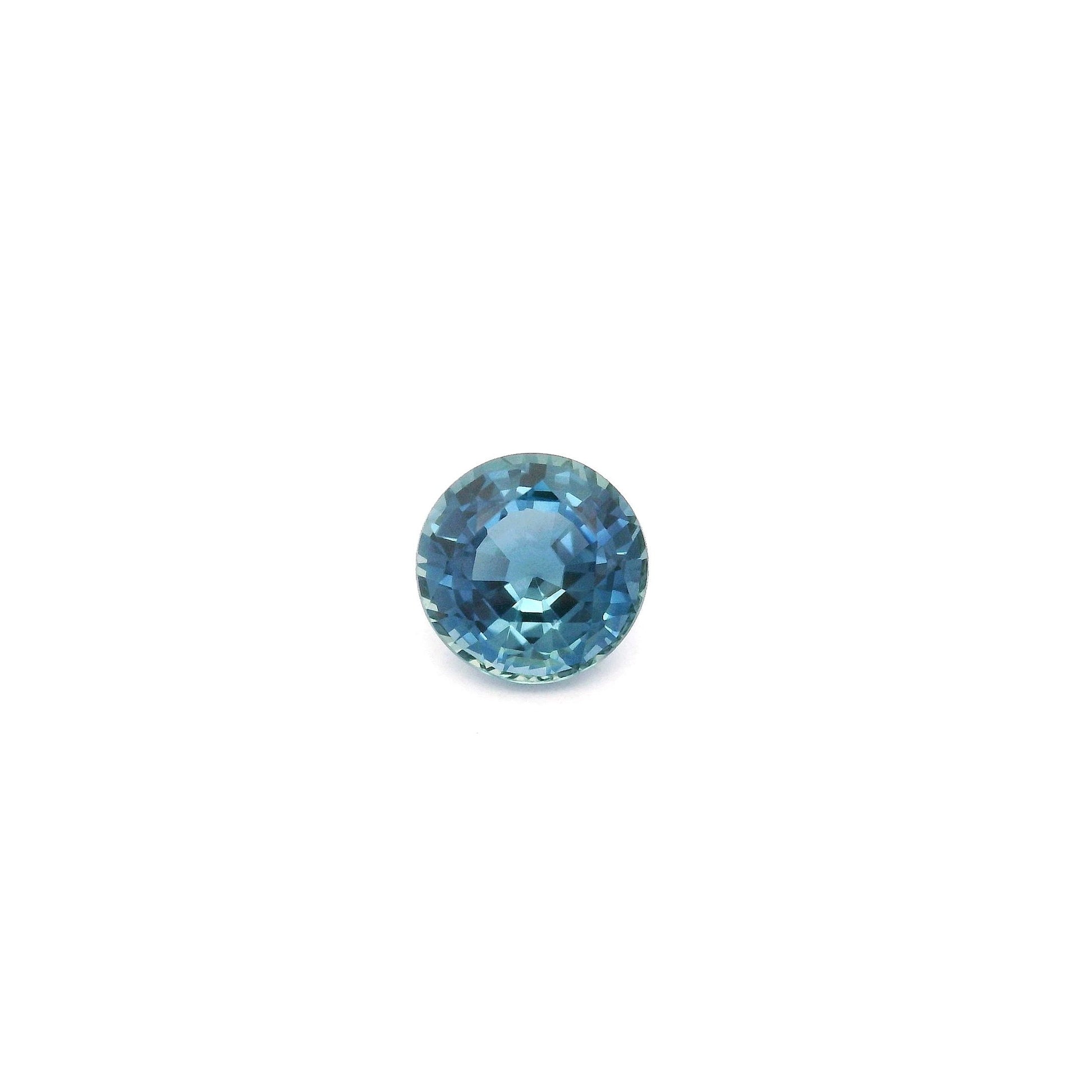 Loose round brilliant vivid teal sapphire gemstone