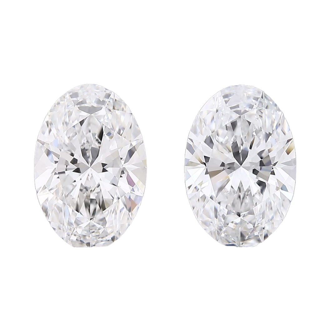 Ethically sourced oval cut diamond matched pairs for custom jewellery making - The Carat Club