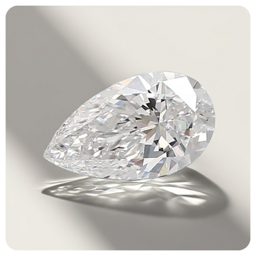 Pear lab grown diamond loose stone grey background