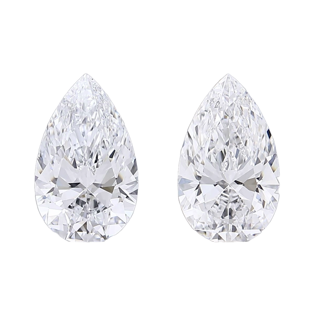 Ethically sourced pear cut diamond matched pairs for custom jewellery making - The Carat Club