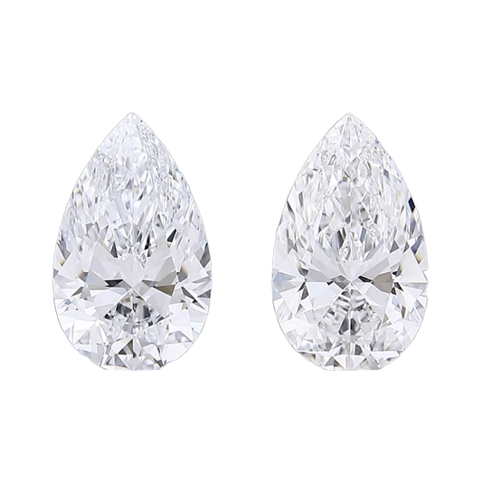 Ethically sourced pear cut diamond matched pairs for custom jewellery making - The Carat Club