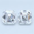 Matched pair of asscher diamonds shown rotating to display brilliance and matching proportions