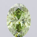 360° rotating video of vivid green oval cut lab grown diamond loose stone IGI certified