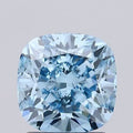 360° rotating video of vivid blue cushion cut lab grown diamond loose stone IGI certified