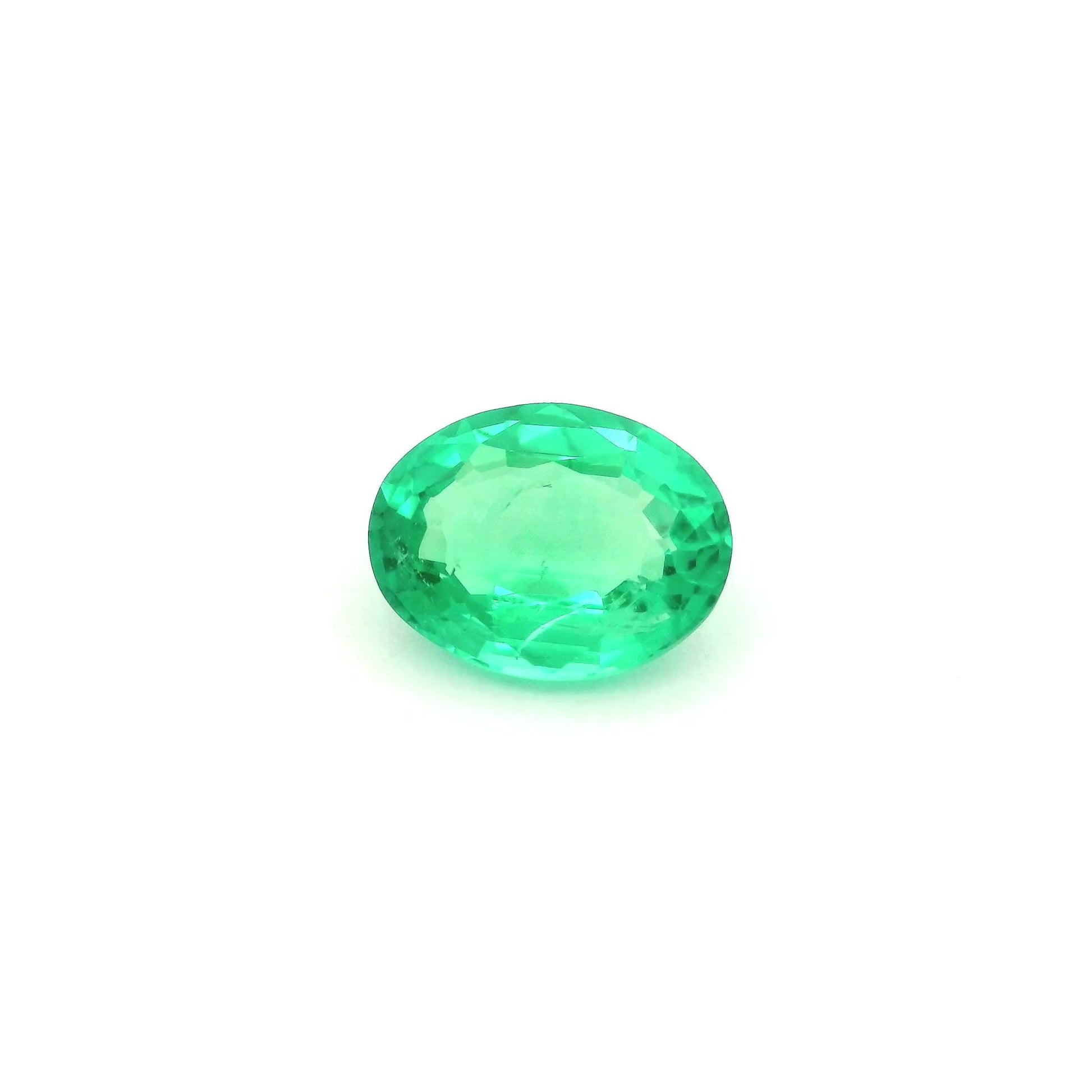 Loose oval emerald gemstone