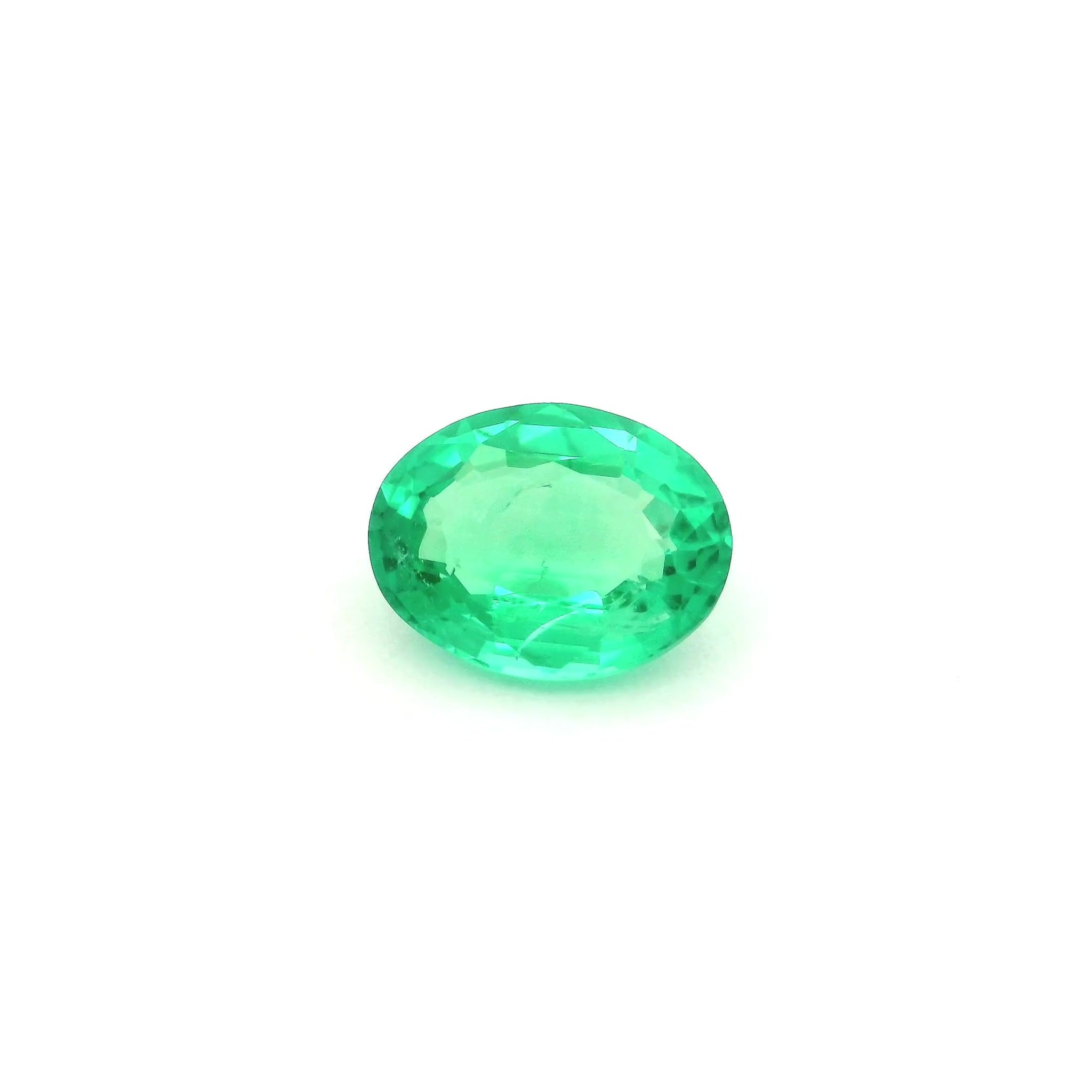 Loose oval emerald gemstone
