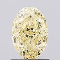 360° rotating video of intense yellow oval cut lab grown diamond loose stone IGI certified
