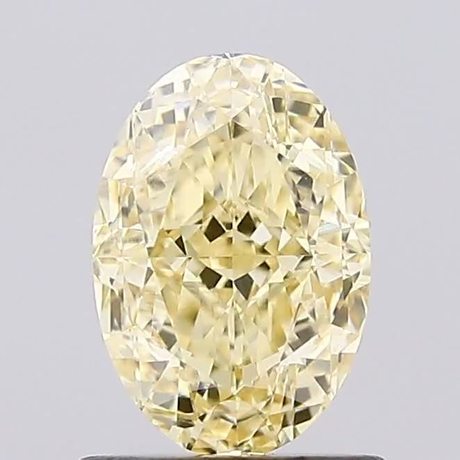 360° rotating video of intense yellow oval cut lab grown diamond loose stone IGI certified