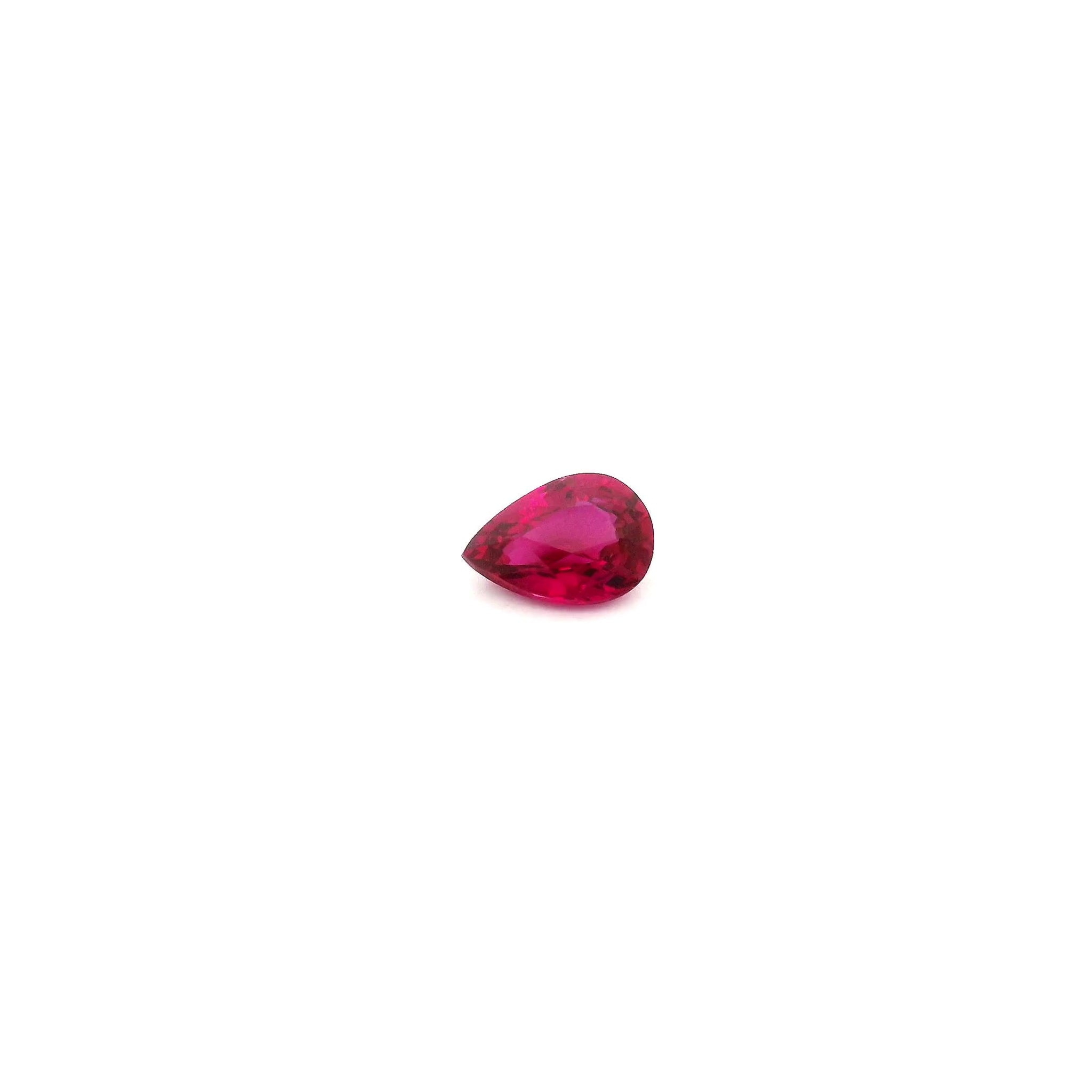 Loose pear ruby gemstone
