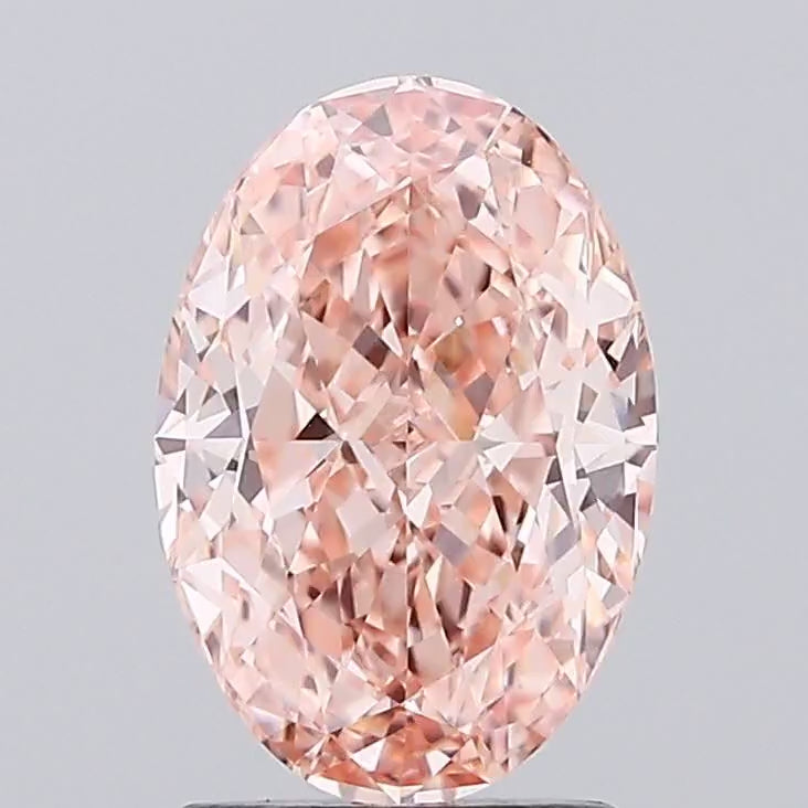360° rotating video of intense pink oval cut lab grown diamond loose stone IGI certified