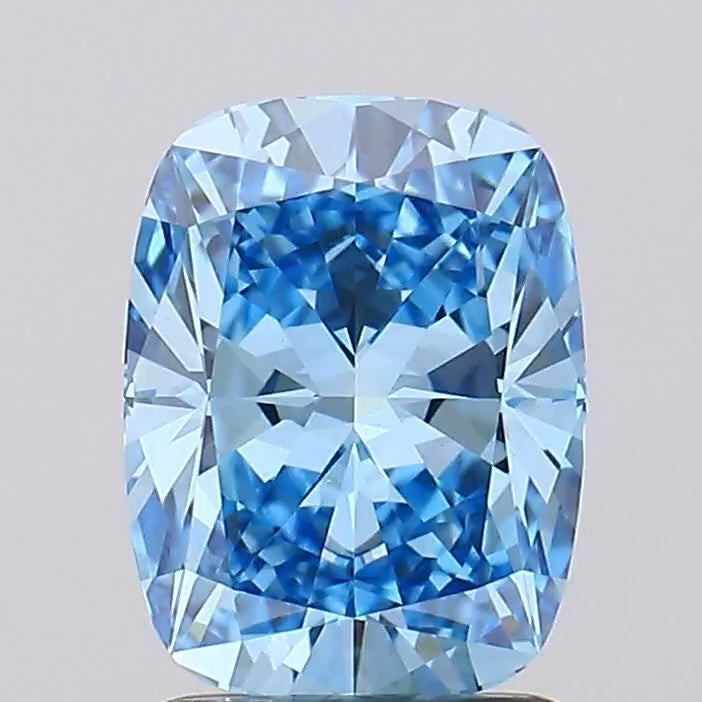 360° rotating video of vivid blue elongated cushion cut lab grown diamond loose stone IGI certified