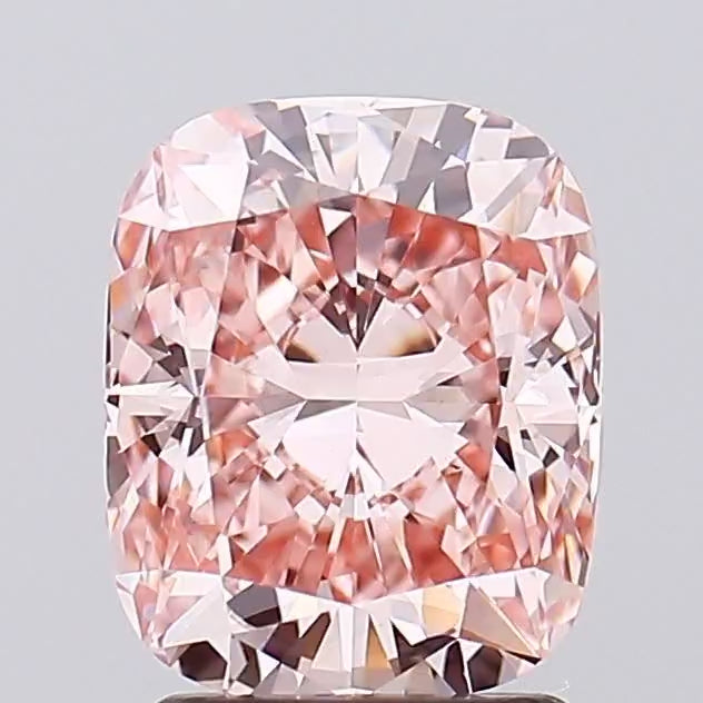 360° rotating video of intense pink elongated cushion cut lab grown diamond loose stone IGI certified