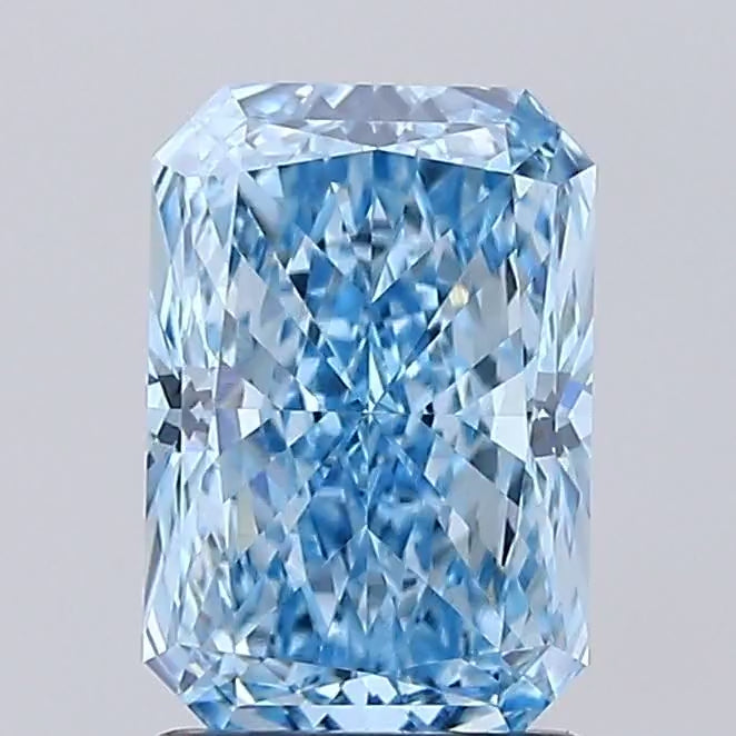 360° rotating video of vivid blue radiant cut lab grown diamond loose stone IGI certified