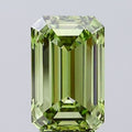 360° rotating video of vivid green emerald cut lab grown diamond loose stone IGI certified