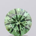 360° rotating video of vivid green round cut lab grown diamond loose stone IGI certified
