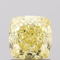 360° rotating video of intense yellow cushion cut lab grown diamond loose stone IGI certified