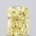 360° rotating video of intense yellow radiant cut lab grown diamond loose stone IGI certified