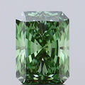 360° rotating video of vivid green radiant cut lab grown diamond loose stone IGI certified