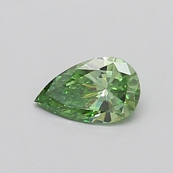 Green lab grown diamond pear melee single precision cut stone 360 video